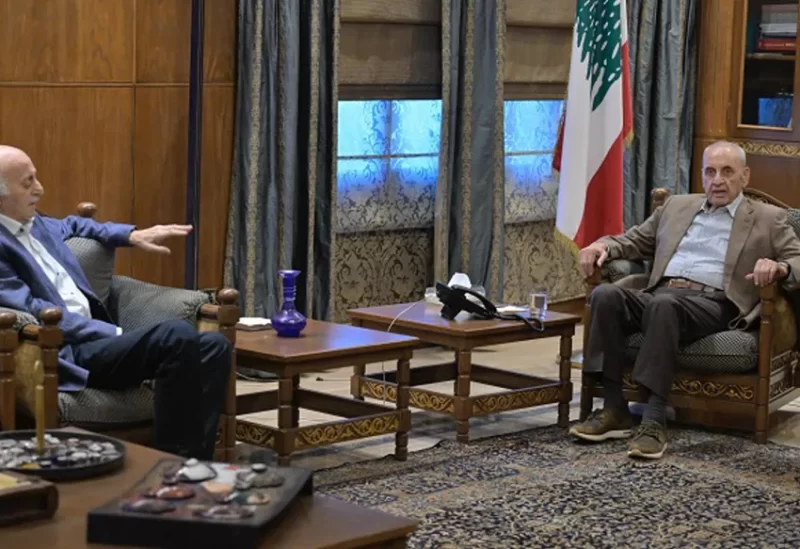 الرئيس السابق للحزب التقدمي الاشتراكي وليد جنبلاط رئيس مجلس النواب نبيه بري في عين التينة