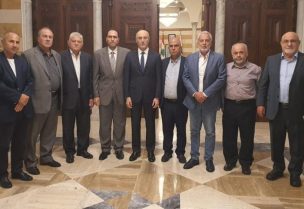 وفد من المجلس التنفيذي لنقابة أصحاب محطات المحروقات في لبنان، برئاسة النقيب الدكتور جورج البراكس، وزير الداخلية والبلديات أحمد الحجار