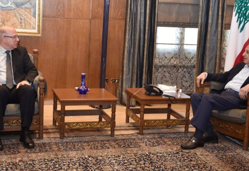 رئيس مجلس النواب نبيه بري في مقر الرئاسة الثانية في عين التينة، وزير العمل محمد حيدر