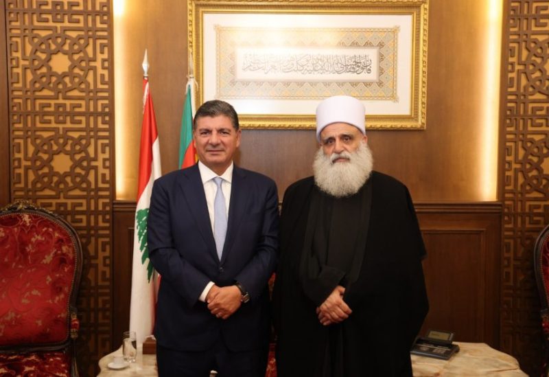 الشيخ بهاء رفيق الحريري مع شيخ عقل طائفة الموحدين الدروز، الشيخ سامي أبي المنى