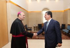الشيخ بهاء رفيق الحريري يلتقي بالسفير البابوي في لبنان، المطران باولو بورجيا