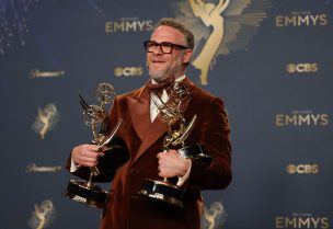 سيث روغن في حفل توزيع جوائز Primetime Emmy Awards في نسخته الـ77 في لوس أنجلوس، كاليفورنيا، الولايات المتحدة، 14 سبتمبر 2025. رويترز