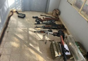 الأسلحة الخفيفة والمتوسطة والذخائر الحربية التي ضبطها الجيش