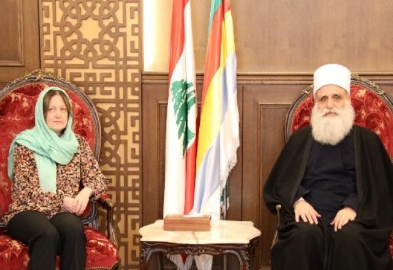 التقى شيخ العقل لطائفة الموحدين الدروز الشيخ سامي ابي المنى في دار الطائفة في بيروت، سفيرة السويد في لبنان جيسيكا سفاردستروم