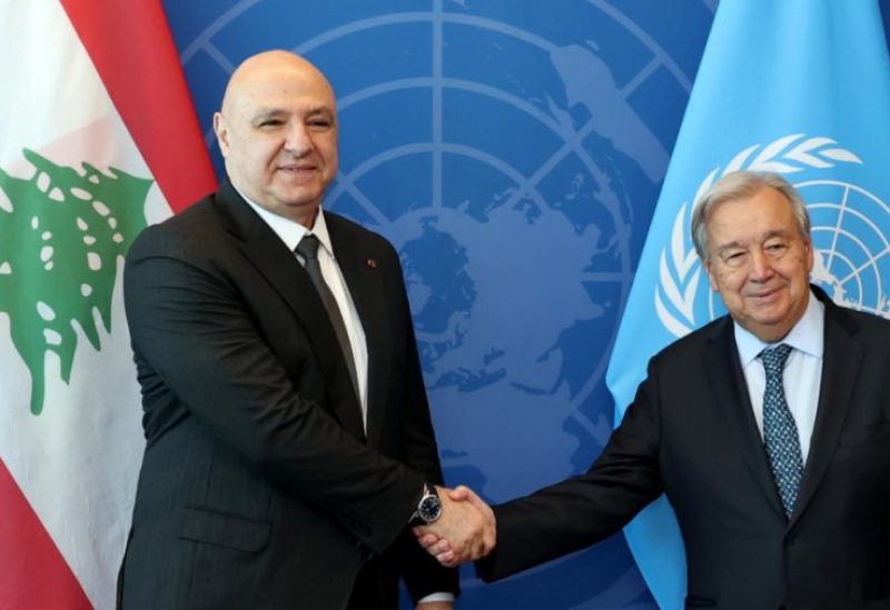 الأمين العام للأمم المتحدة أنطونيو غوتيريش مع رئيس الجمهورية العماد جوزاف عون