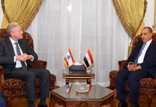 وزير الخارجية والهجرة وشؤون المصريين بالخارج بدر عبد العاطي وزير الخارجية يوسف رجي.