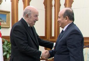 رئيس الجمهورية الجزائرية عبد المجيد تبون مع الرئيس المكلف سيفي غريب