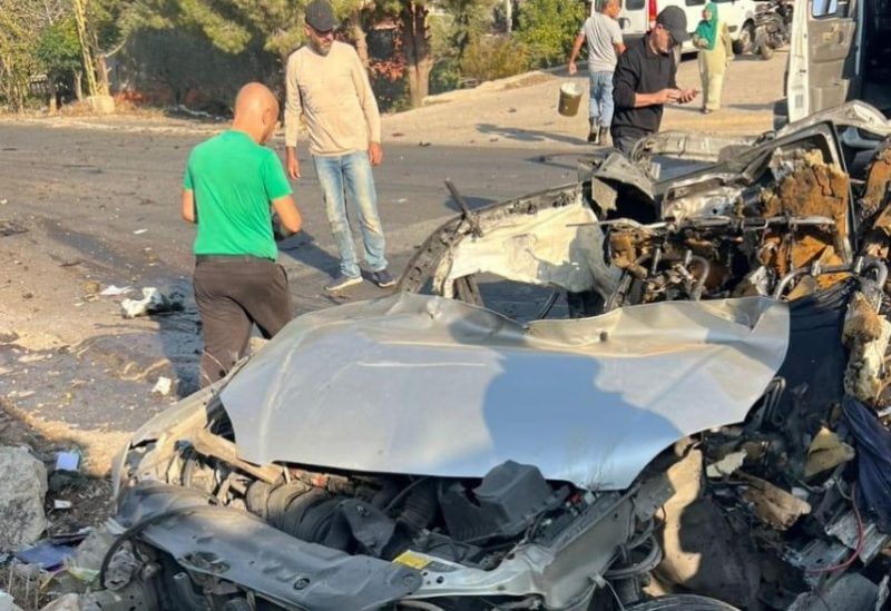 السيارة المستهدفة في خربة سلّم