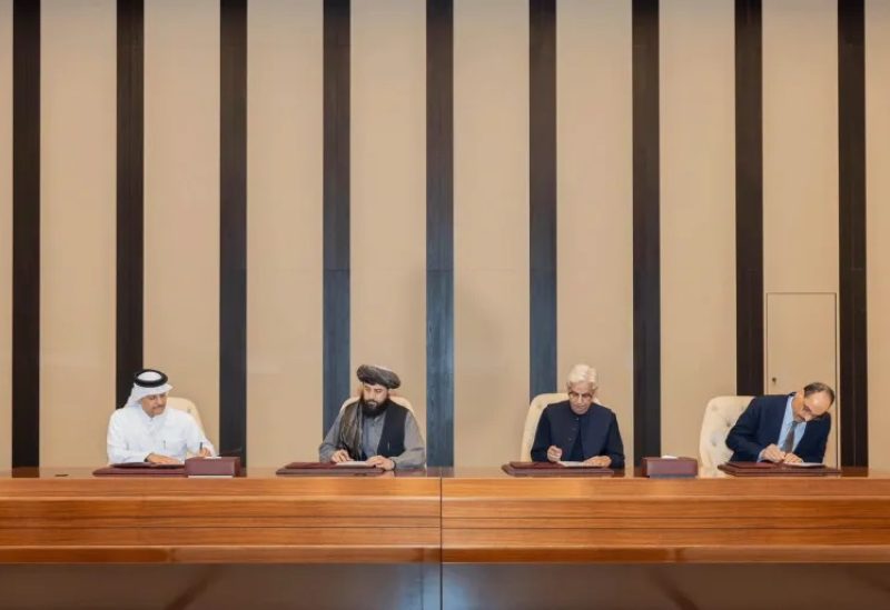 توقيع الاتفاق بين باكستان وأفغانستان (وزارة الخارجية القطرية على منصة إكس)