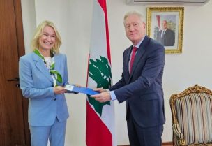 وزير الخارجية والمغتربين يوسف رجّي الممثلة الجديدة لمفوضية الأمم المتحدة لشؤون اللاجئين في لبنان كارولينا