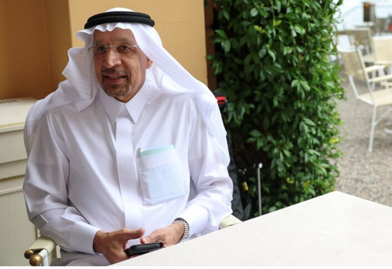 وزير الاستثمار السعودي خالد الفالح خلال مؤتمر بإيطاليا-رويترز