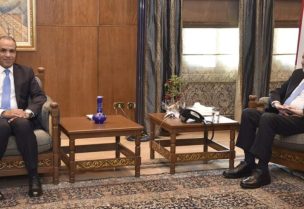 رئيس مجلس النواب نبيه بري في مقر الرئاسة الثانية في عين التينة، ووزير الخارجية المصرية بدر عبد العاطي