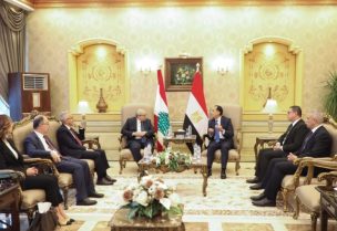 رئيس مجلس الوزراء نواف سلام، خلال زيارته إلى جمهورية مصر العربية