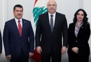 الرئيس جوزاف عون مستقبلاً الموفد الخاص لرئيس الوزراء العراقي محمد شياع السوداني في قصر بعبدا