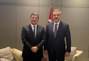 وزير الخارجية التركي هاكان فيدان والشيخ بهاء الحريري