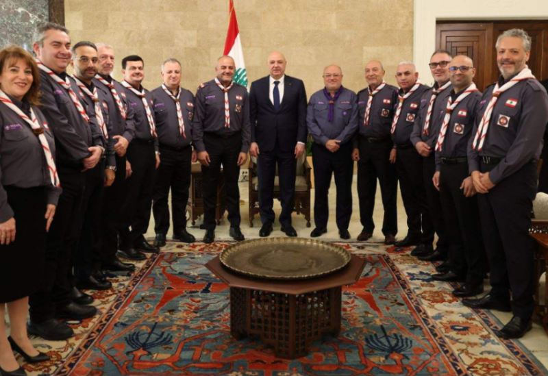 رئيس الجمهورية العماد جوزاف عون مع وفد من اتحاد كشاف لبنان