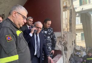 الرئيس نواف سلام من مكان المبنى المنهار في القبة طرابلس شمال لبنان