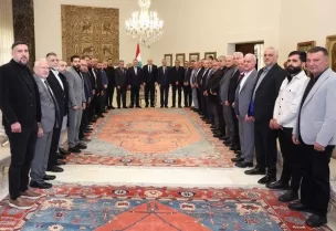 رئيس الجمهورية العماد جوزاف عون، خلال استقباله وفد رؤساء بلديات القرى الحدودية الجنوبية