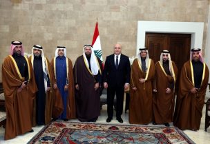 الرئيس جوزاف عون مع وزير الدولة بوزارة الخارجية القطرية محمد بن عبد العزيز الخليفي