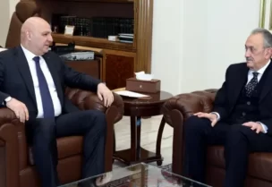 رئيس الجمهورية العماد جوزاف عون بعد ظهر اليوم في قصر بعبدا، رئيس الوفد اللبناني المفاوض السفير السابق سيمون كرم