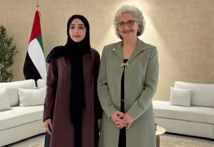 وزيرة التربية والتعليم العالي الدكتورة ريما كرامي في أبو ظبي باجتماع مع الأمينة العامة لمجلس التعليم والتنمية البشرية والمجتمع الدكتورة هاجر الذهلي،