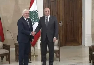 رئيس جمهورية ألمانيا الاتحادية Frank-Walter Steinmeier بعد لقائه رئيس الجمهورية العماد جوزاف عون