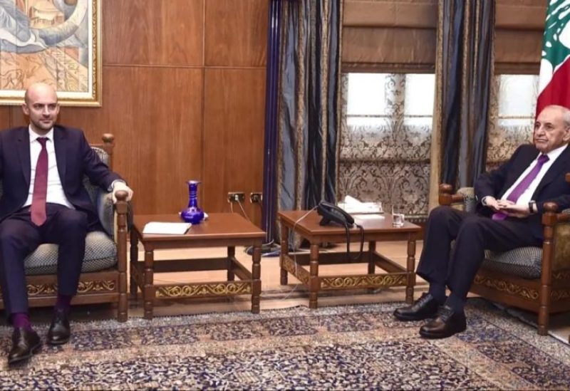 وزير خارجية فرنسا جان نويل بارو مع رئيس مجلس النواب نبيه برّي