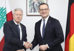 وزير الخارجية والمغتربين يوسف رجي ورئيس مجموعة الاتحاد الديمقراطي المسيحي النائب ينس شباهن