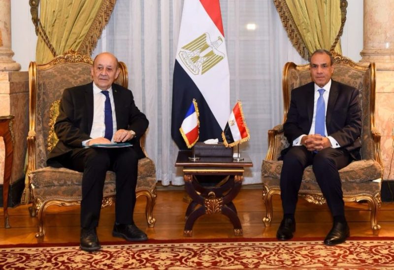 وزير الخارجية المصري بدر عبد العاطي المبعوث الخاص للرئيس الفرنسي إلى لبنان جان إيف لودريان