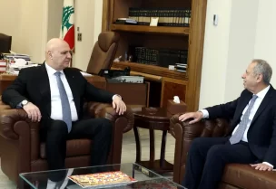 رئيس الجمهورية اللبنانية جوزاف عون مع النائب عدنان طرابلسي المستجدات السياسية في البلاد
