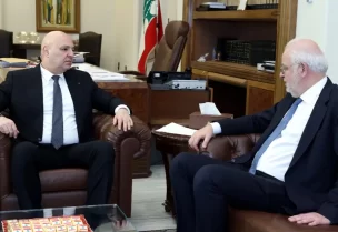 رئيس الجمهورية جوزاف عون في قصر بعبدا وزير العدل عادل نصار