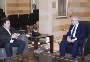 رئيس مجلس الوزراء الدكتور نواف سلام في السرايا الحكومية النائب وليد البعريني