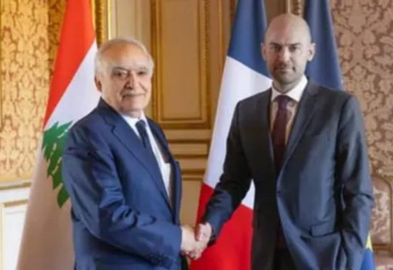 وزير الثقافة غسان سلامة وزير الخارجية الفرنسي جان نويل بارو