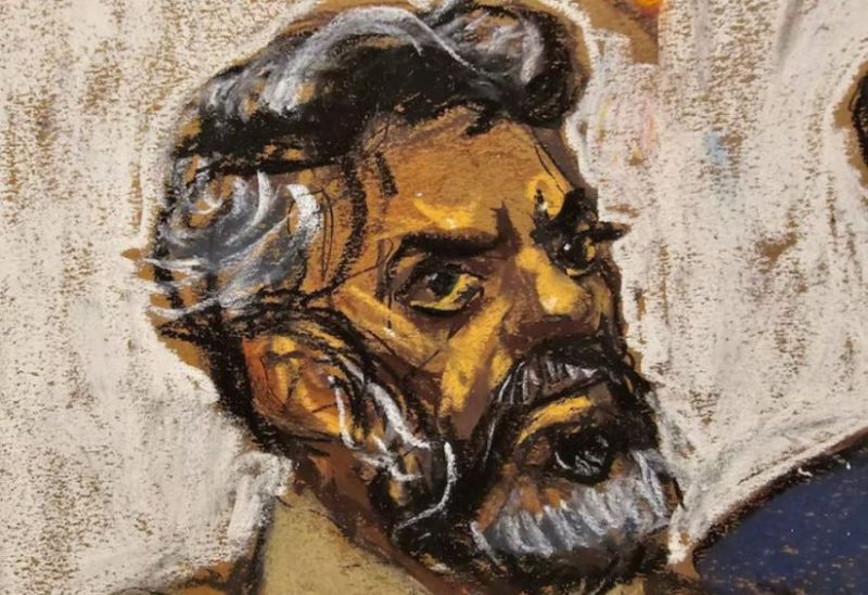 رسم تخطيطي لآصف ميرشانت، وهو باكستاني يُشتبه بارتباطه بإيران، داخل قاعة محكمة في نيويورك، في صورة من أرشيف رويترز