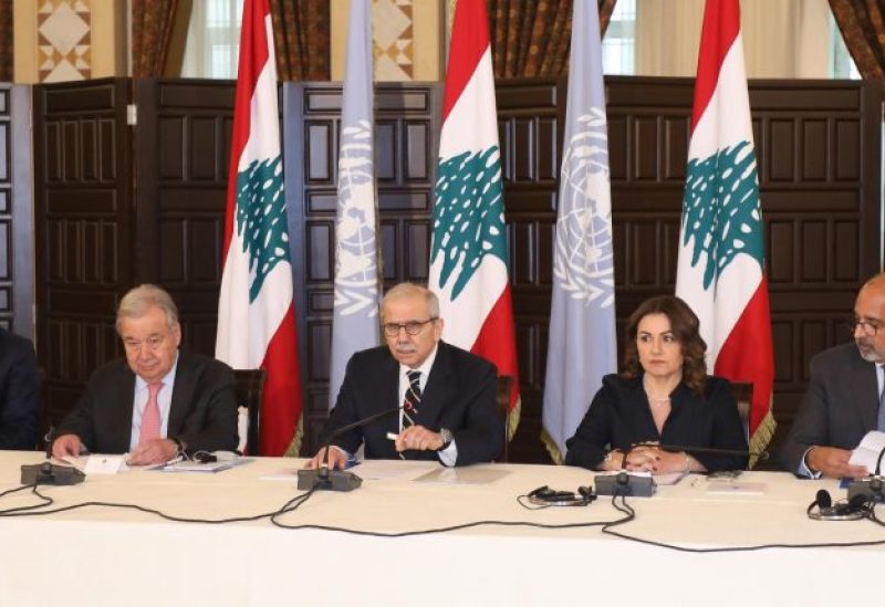 رئيس مجلس الوزراء الدكتور نواف سلام، والأمين العام للأمم المتحدة أنطونيو غوتيريش يطلقان مؤتمر النداء الانساني العاجل