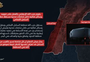 صورة نشرها الجيش الإسرائيلي من التحذير الذي وجهه لسكان الساحل اللبناني