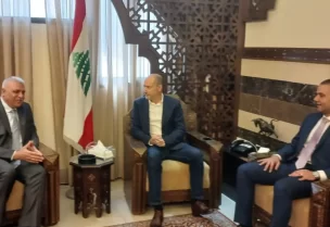 المدير العام اللواء حسن شقير زار محافظ الجنوب منصور ضو في مكتبه داخل سرايا صيدا الحكومية،