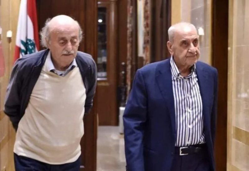 وليد جنبلاط ونبيه بري خلال لقائهما في عين التينة