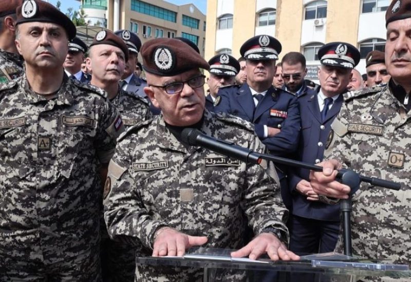 رئيس جهاز أمن الدولة اللواء الركن إدغار لاوندس في مأتم تكريمي لشهداء أمن الدولة في سرايا صيدا