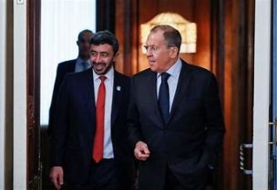 الوزير سيرجي لافروف مع نظيره الإماراتي عبد الله بن زايد آل نهيان