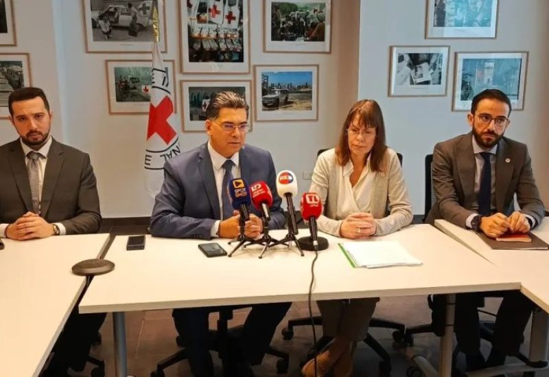 وزير الإعلام المحامي د. بول مرقص مع رئيسة بعثة اللجنة الدولية للصليب الأحمر في لبنان السيدة انياس دهور