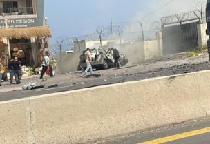 استهداف سيارة ثانية على طريق الجية