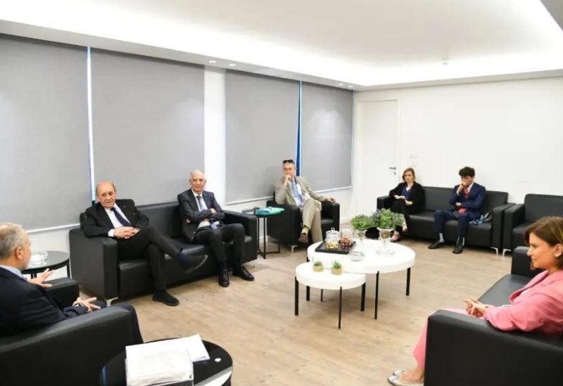باسيل خلال لقائه الموفد الرئاسي الفرنسي جان إيف لودريان في بيروت