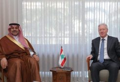 وزير الخارجية والمغتربين يوسف رجي سفير المملكة العربية السعودية الجديد فهد بن عبد الرحمن الدوسري