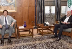رئيس مجلس النواب نبيه بري، في مقر الرئاسة الثانية في عين التينة،مع رئيس لجنة المال والموازنة النيابية النائب إبراهيم كنعان،