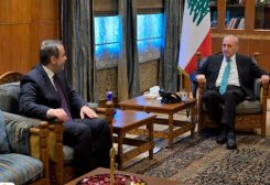 من لقاء وزير الخارجية السوري أسعد الشيباني برئيس مجلس النواب اللبناني نبيه بري