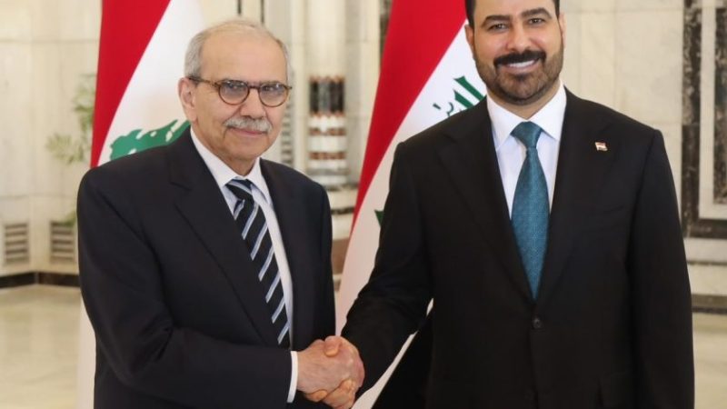 رئيس مجلس الوزراء الدكتور نواف سلام مع رئيس الوزراء العراقي علي الزيدي