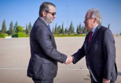 وزير الخارجية السوري أسعد الشيباني استقبل غوتيريش والوفد المرافق له في مطار دمشق الدولي