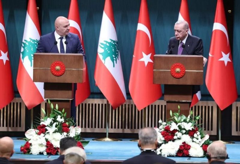 الرئيسان أردوغان وعون خلال مؤتمرهما الصحافي المشترك في أنقرة