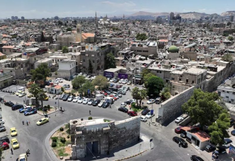 صورة التقطتها طائرة مسيرة للأحياء القديمة في العاصمة السورية دمشق